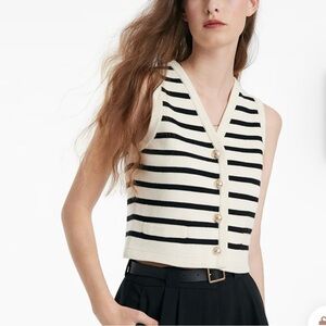 Brand new Goelia stripe vest cardigan